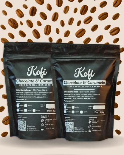 Kit 500g Café Especial Chocolate e Caramelo